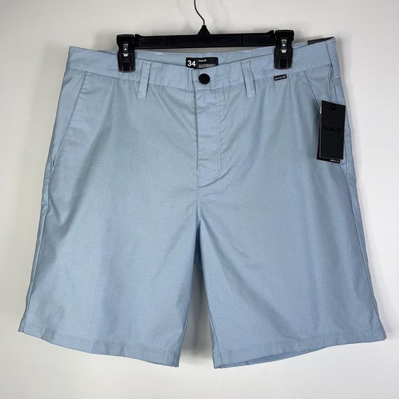 Hurley Mens Nike Dri-Fit Breathe 19" Walk Shorts Blue Stretch Pockets 34 New